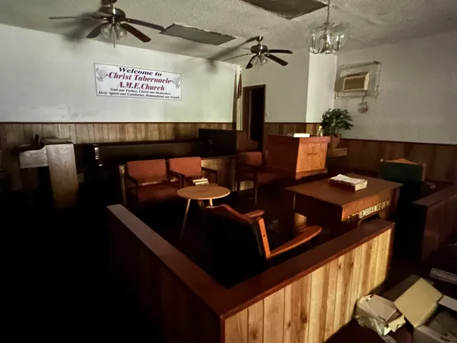 a living room with furniture