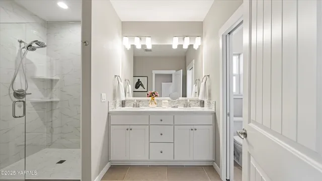 a bathroom with a shower