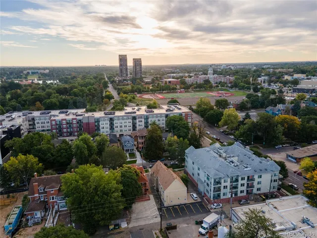 a view of a city in middle of a city