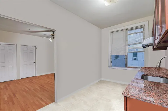 a view of kitchen and hallway