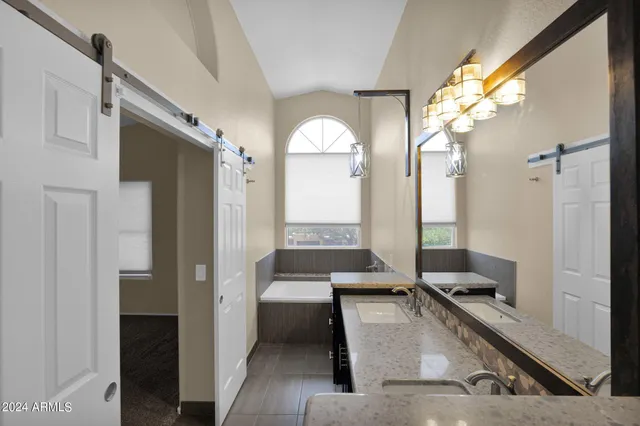 a living room with furniture