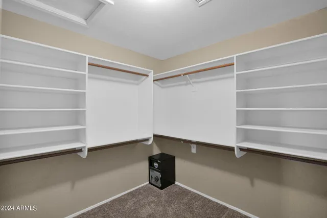 a view of an empty room with empty racks