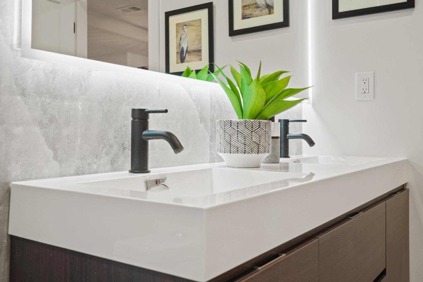201 Channing Road Burlingame, CA 94010 - Photo 39 of 52 a close view of sink with a potted plant on a sink