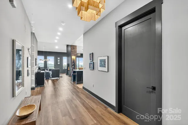 a view of a living room and dining room