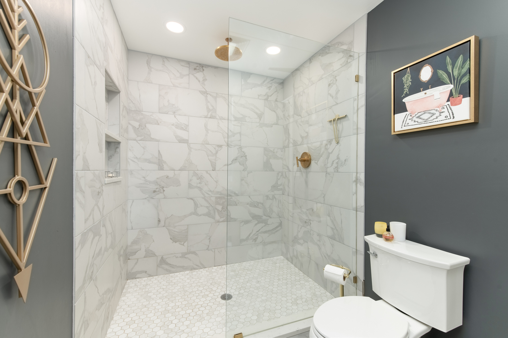 1409 West Huron Street, Unit 3 Chicago, IL 60642 - Photo 22 of 42 a bathroom with a toilet and a shower