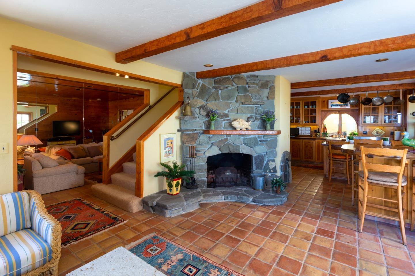 343 Beach Drive Aptos, CA 95003 - Photo 8 of 34 a living room with furniture and a fireplace