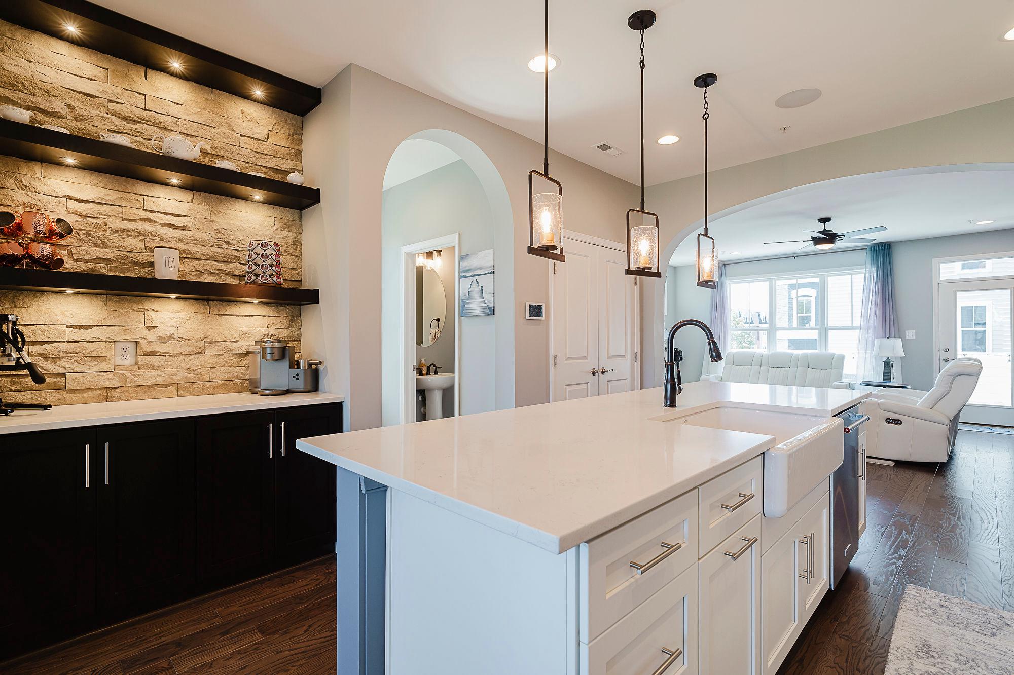 834 Lindley Road Frederick, MD 21701 - Photo 27 of 79 This bonus bar!! Shelving, lighting, stone!!