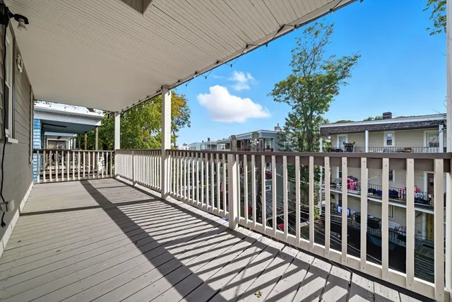 a view of a wooden deck