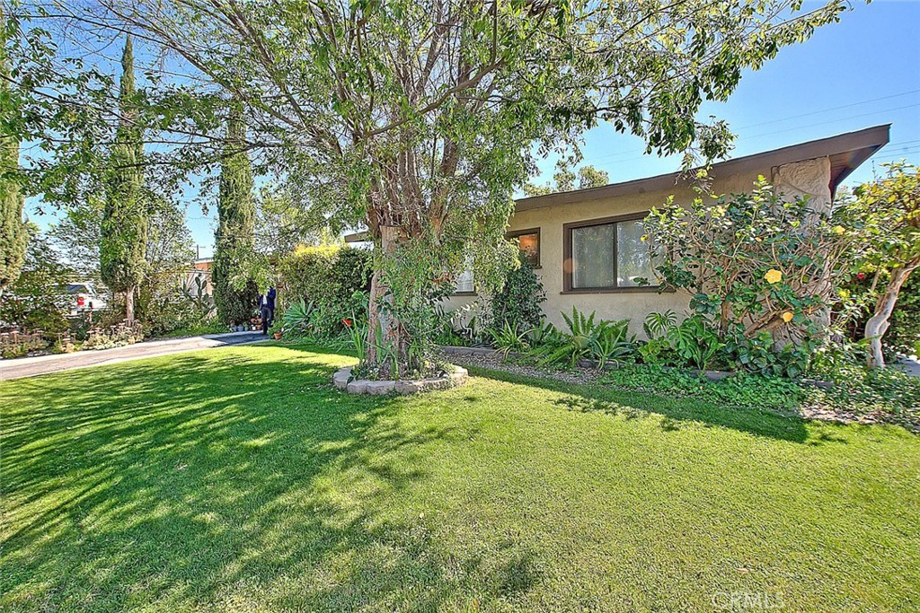 a view of a backyard with a garden