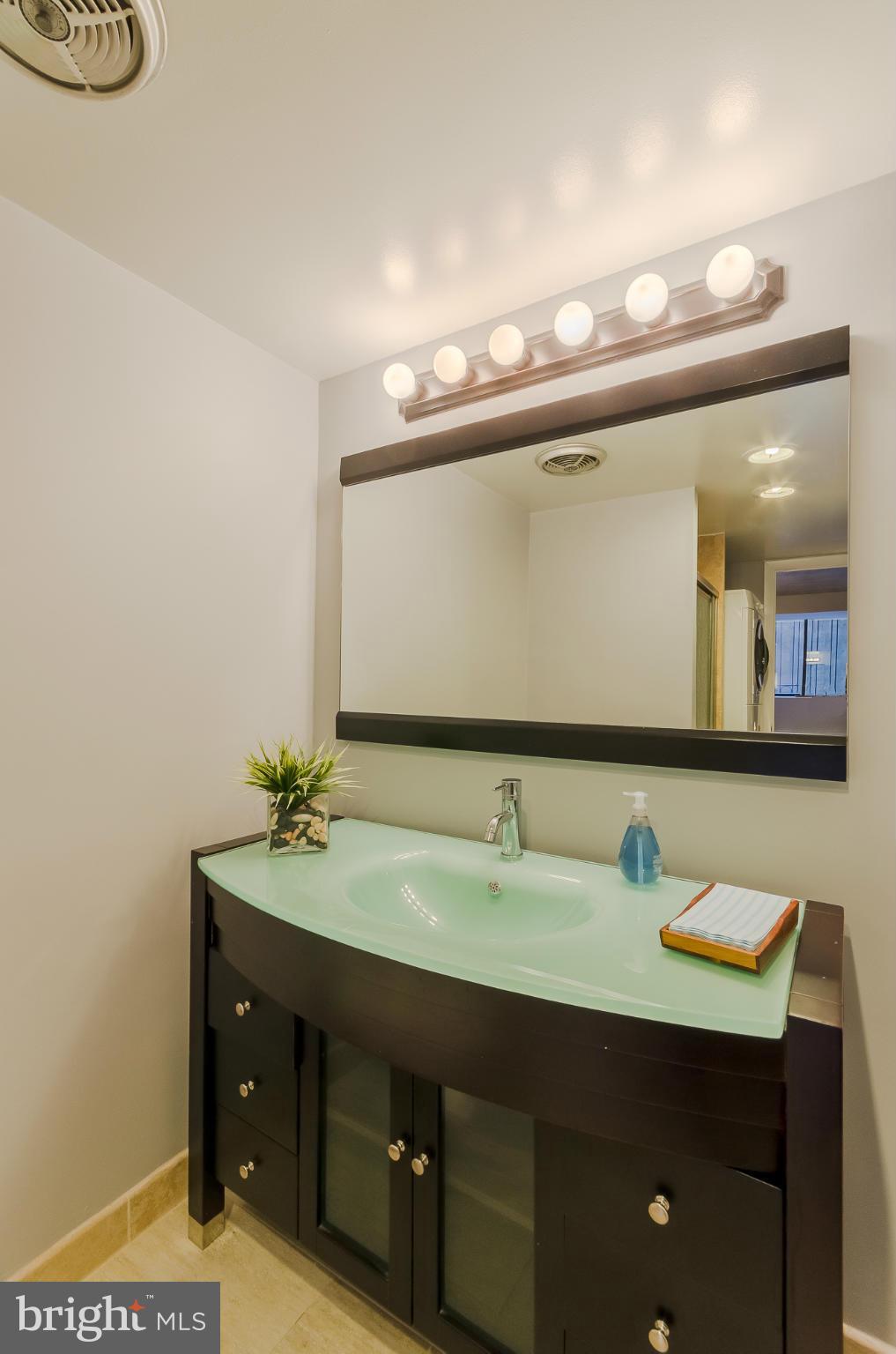 1245 13th Street Northwest, Unit 101 Washington, DC 20005 - Photo 22 of 25 a bathroom with a sink vanity and mirror