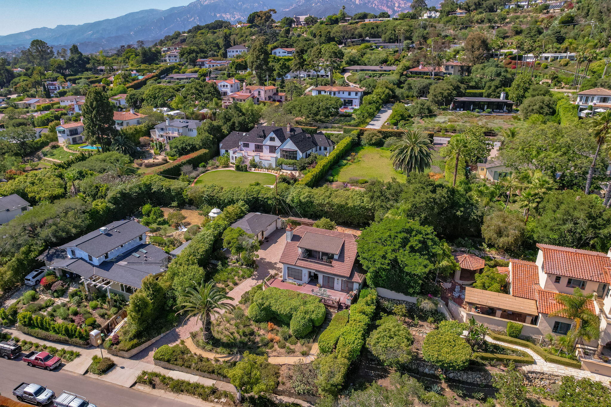 1712 Lasuen Road Santa Barbara, CA 93103 - Photo 31 of 36 an aerial view of residential houses with outdoor space