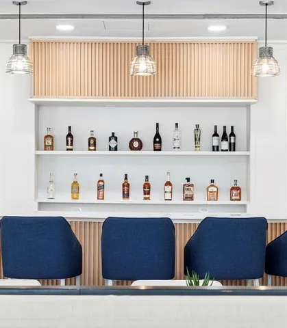 a view of a tall building