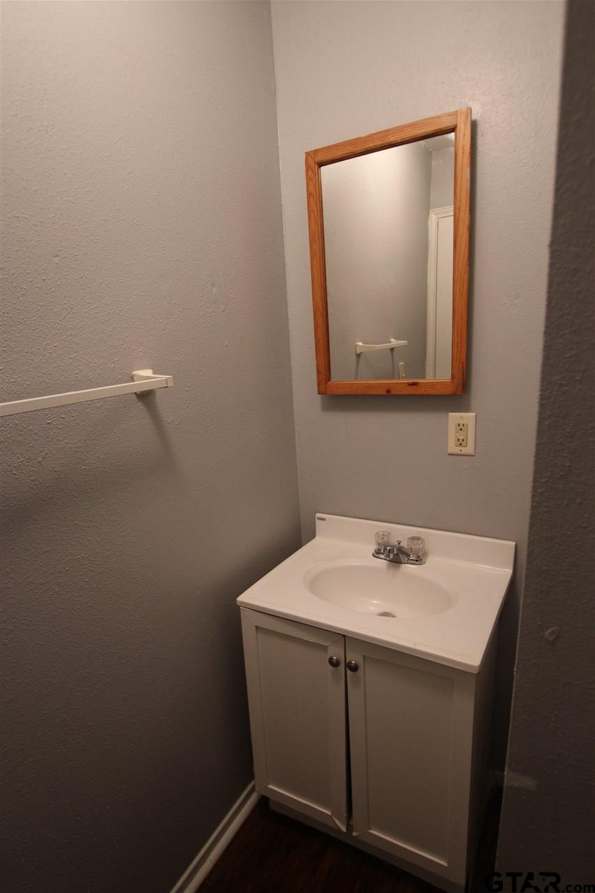 4229 Old Chandler Road, Unit B Tyler, TX 75702 - Photo 9 of 17 a bathroom with a sink and mirror