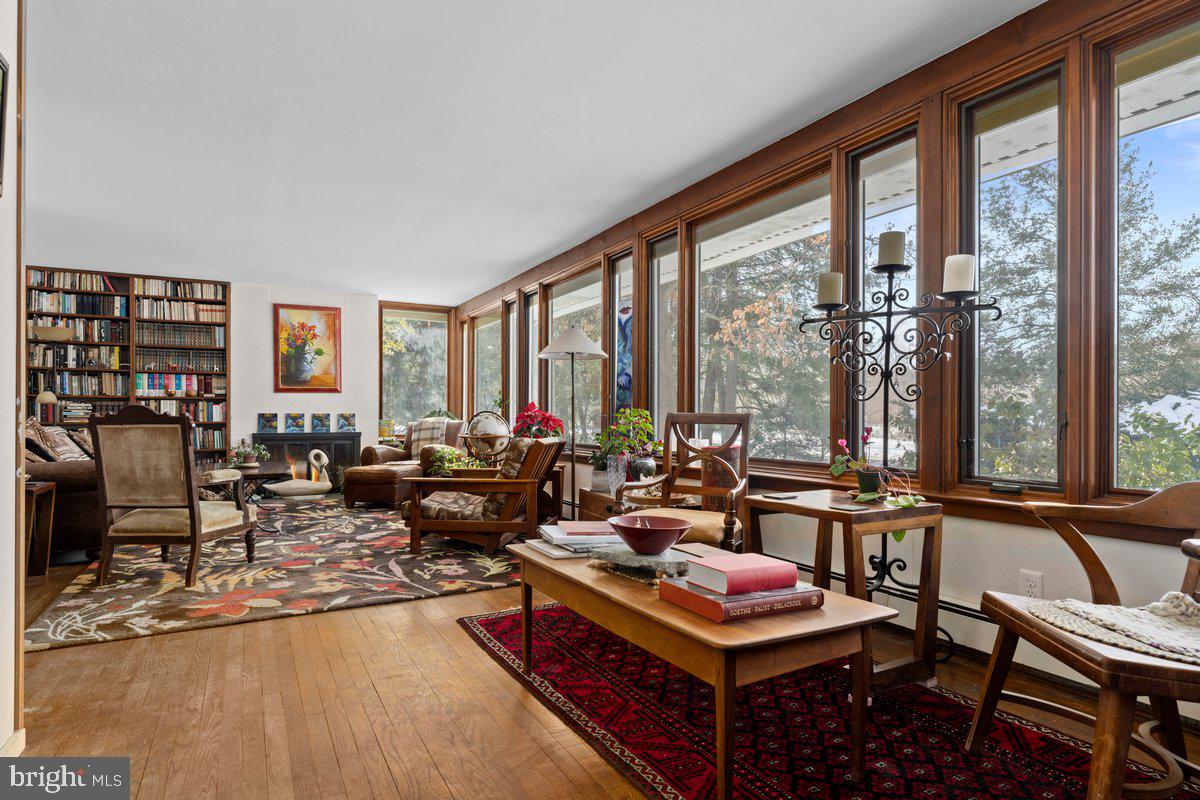 1112 General Saint Claire Road Washington Crossing, PA 18977 - Photo 8 of 34 a living room with furniture large windows and wooden floor