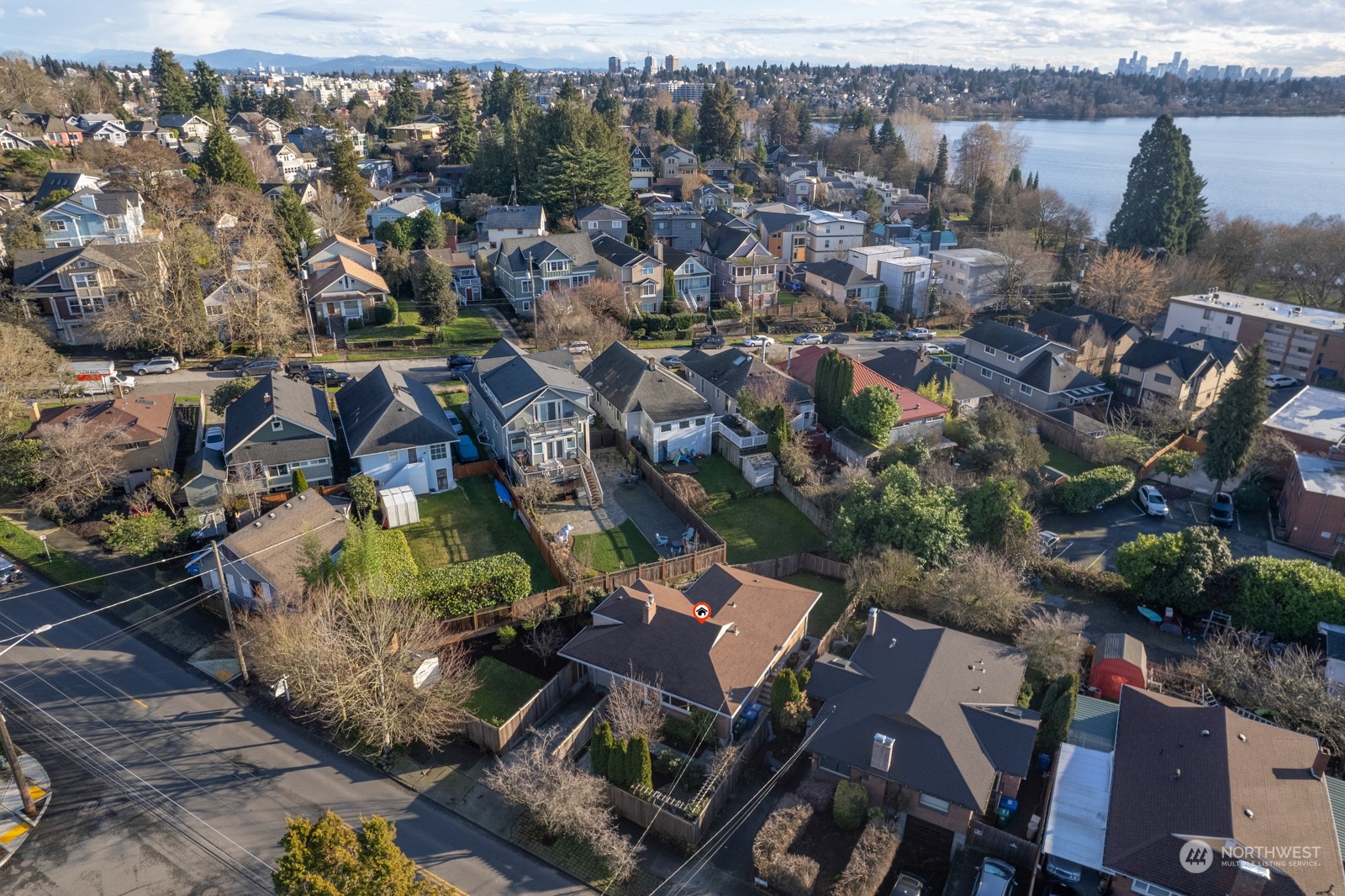 1821 North 80th Street Seattle, WA 98103 - Photo 28 of 30 an aerial view of a house with a lake view