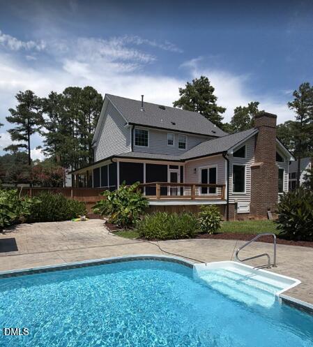1201 Torchlight Way Raleigh, NC 27603 - Photo 33 of 36 Back of House and Pool