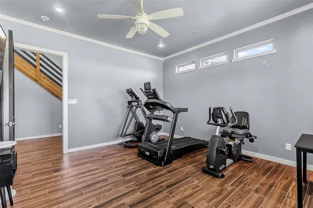 a front view of a house with wooden floor