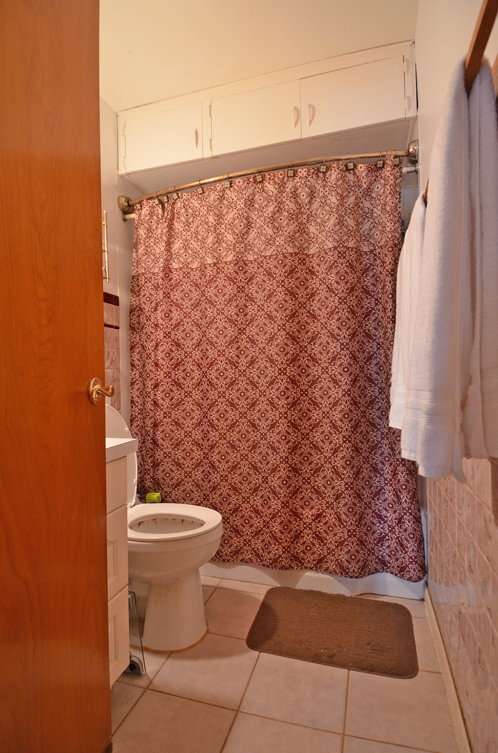 772 Adams Street Ottawa, IL 61350 - Photo 13 of 15 a bathroom with a toilet and a shower curtain