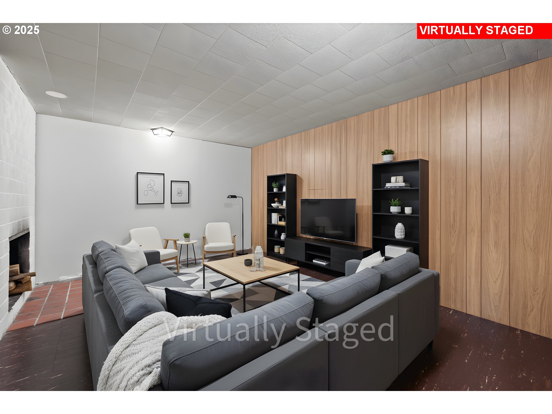 12342 Northeast Knott Street Portland, OR 97230 - Photo 26 of 40 a living room with furniture and a flat screen tv