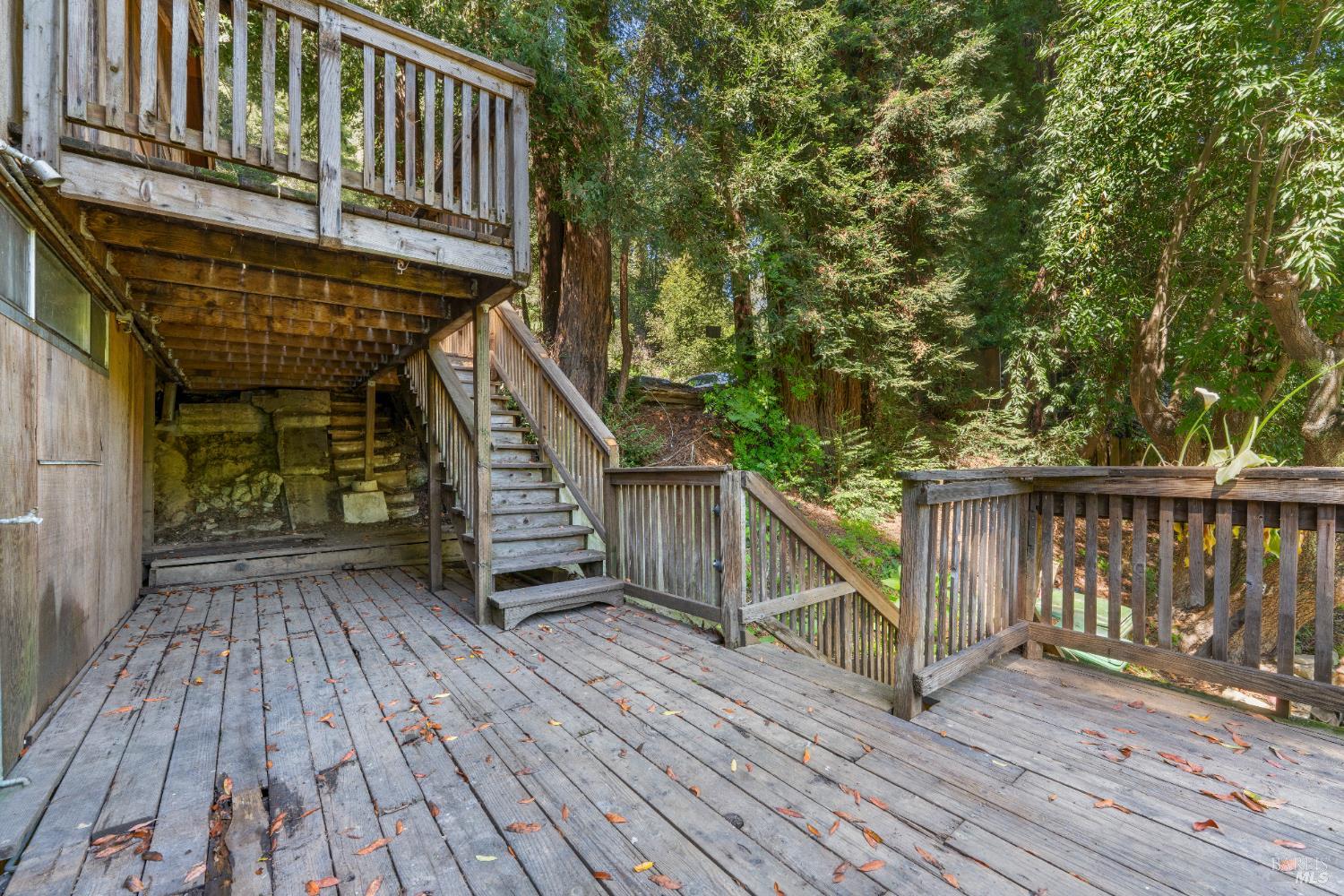 10991 River Road Forestville, CA 95436 - Photo 20 of 20 a balcony with wooden floor and stairs