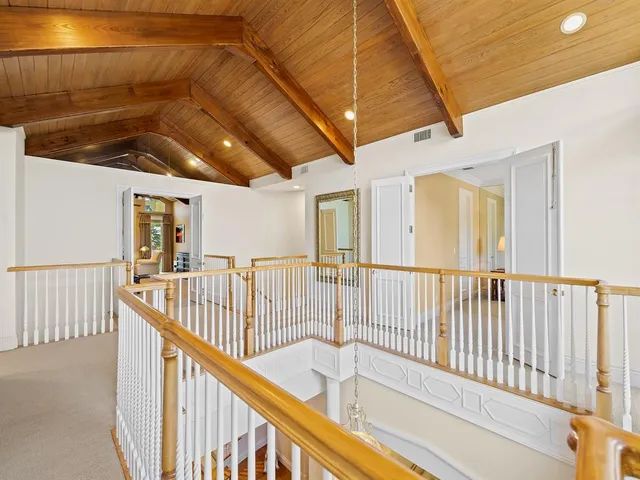 a balcony with furniture