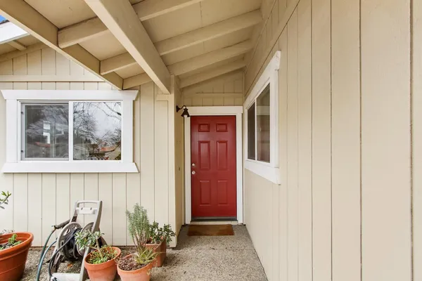 a view of front door of house