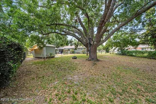 a house view with a backyard space