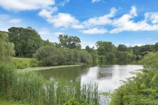 a view of a lake with houses