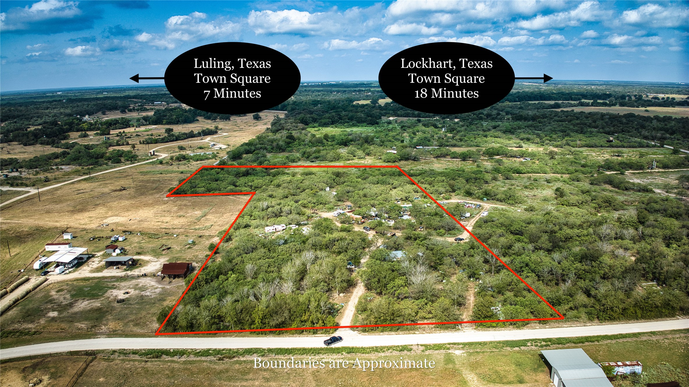 2900 Salt Flat Road Luling, TX 78648 - Photo 2 of 17 A spacious expanse of native brush and mature trees provides incredible potential for development.