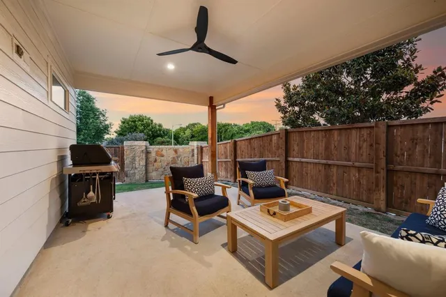 a outdoor space with a couch