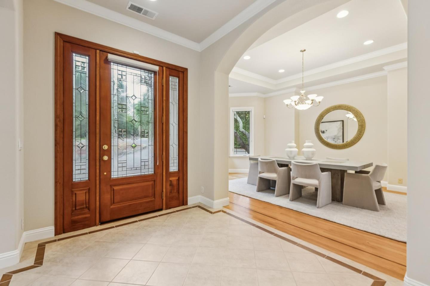 140 Ridgeway Road Woodside, CA 94062 - Photo 7 of 69 a living room with furniture a mirror and a large window