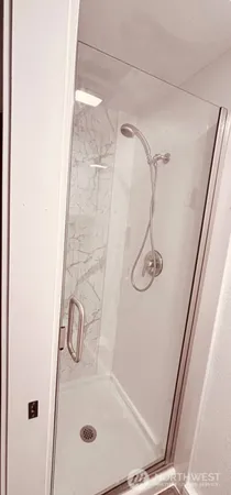 a bathroom with a shower