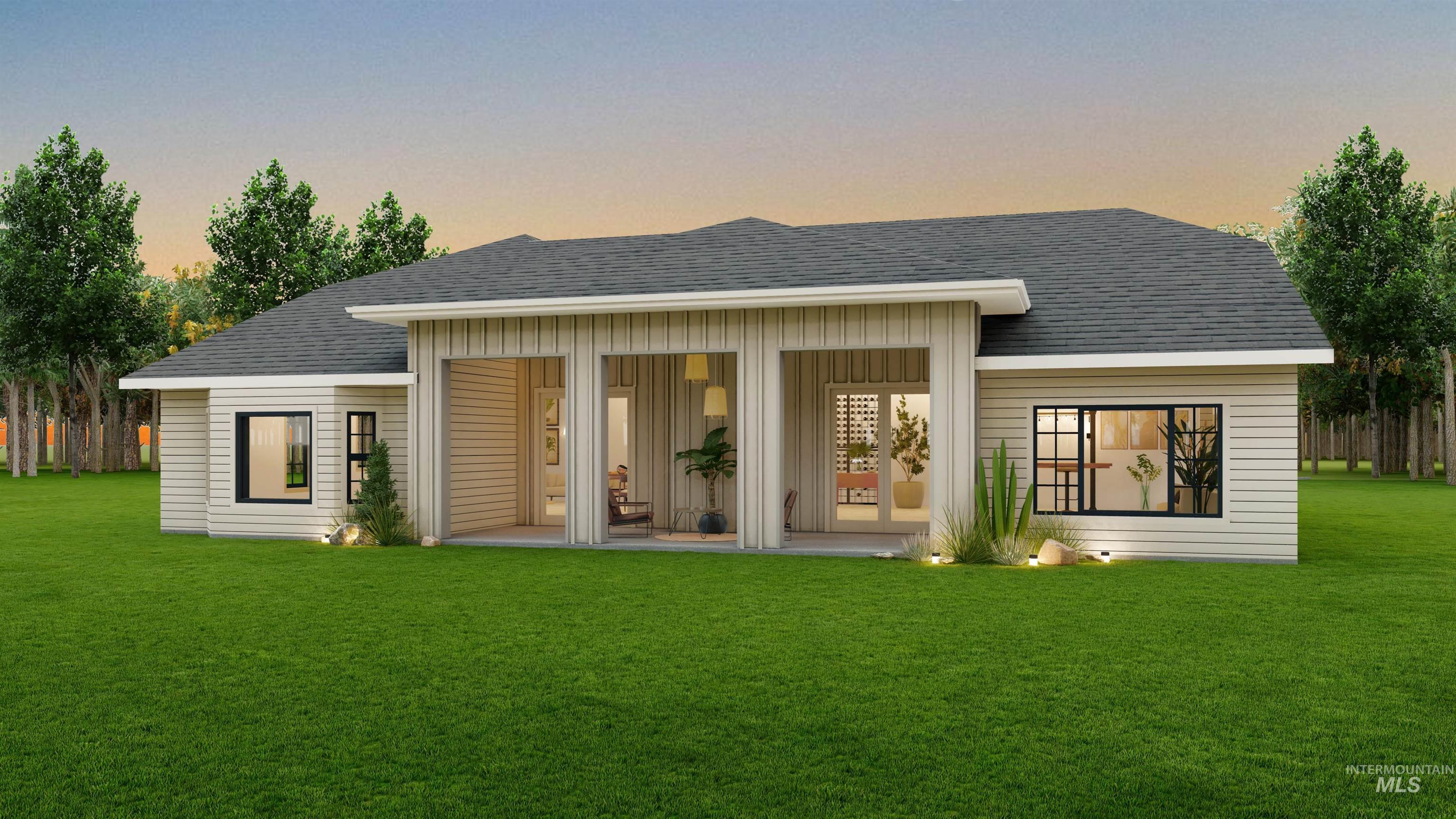 12124 October Glory Street Middleton, ID 83644 - Photo 7 of 22 Expansive rear yard with a covered patio featuring vertical plank siding