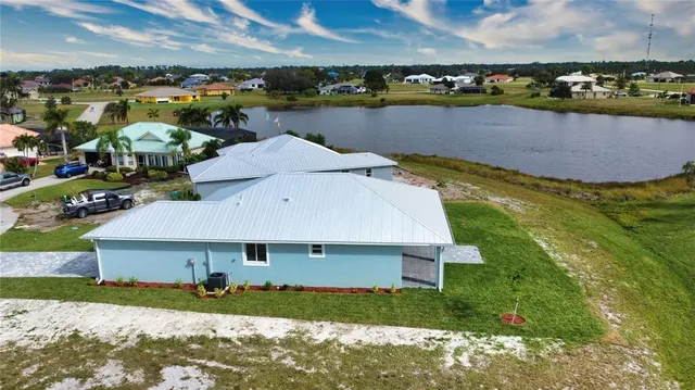 an aerial view of a house