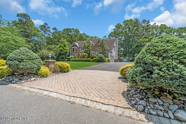a view of a garden with a pathway