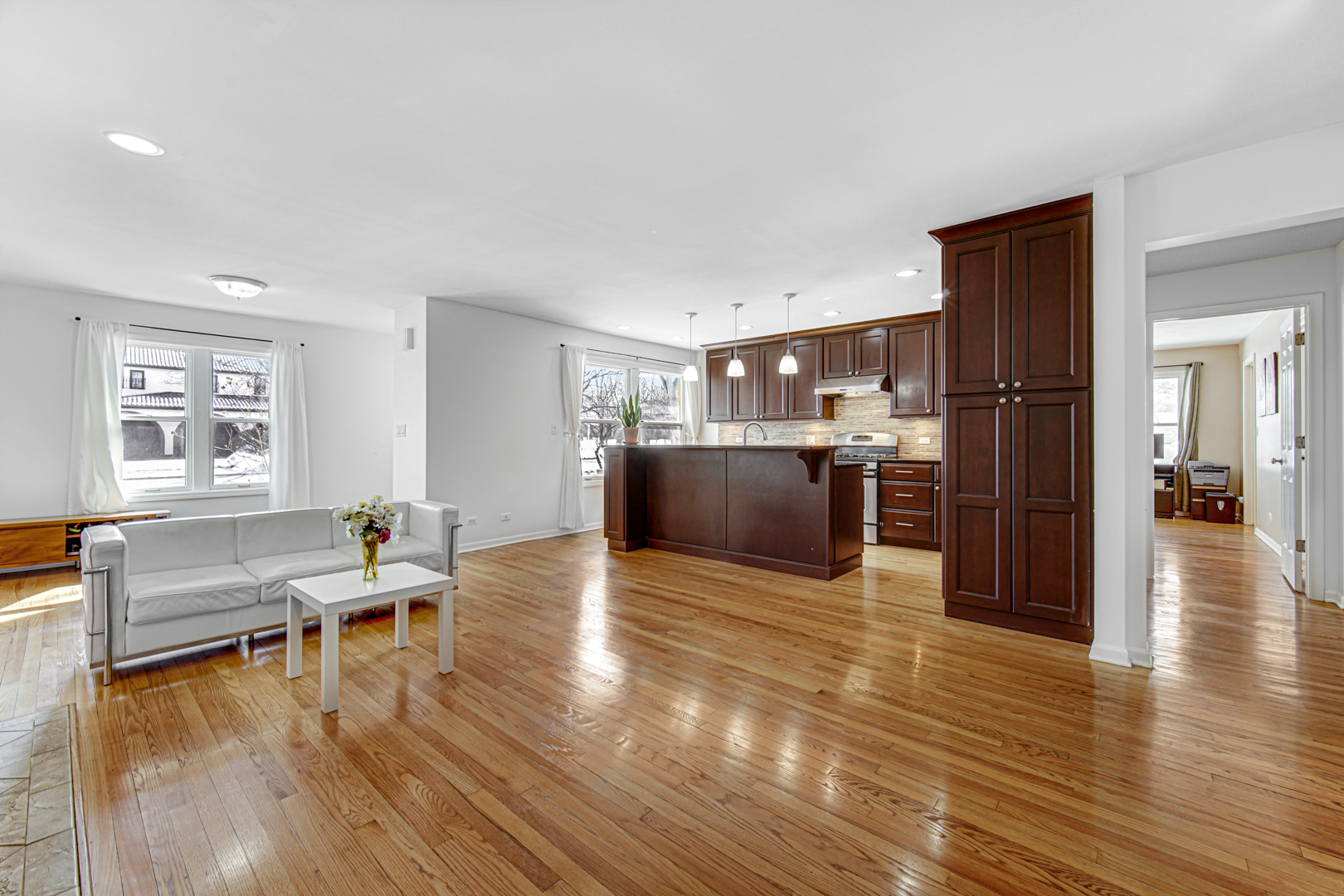 1855 North Happ Road Northbrook, IL 60062 - Photo 7 of 32 a living room with furniture and a wooden floor
