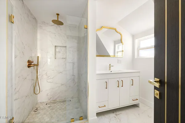 a bathroom with a shower