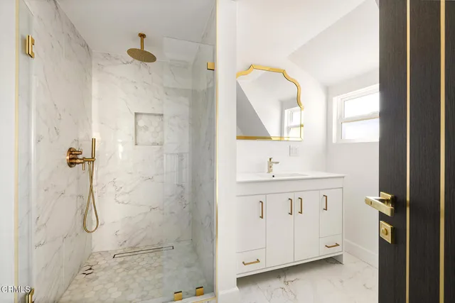 a bathroom with a shower