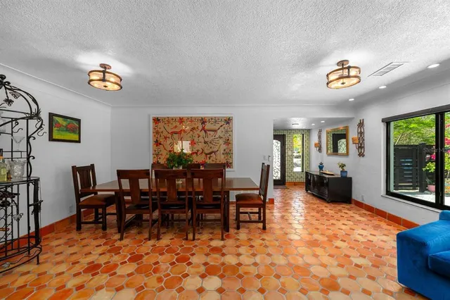 a large kitchen with cabinets