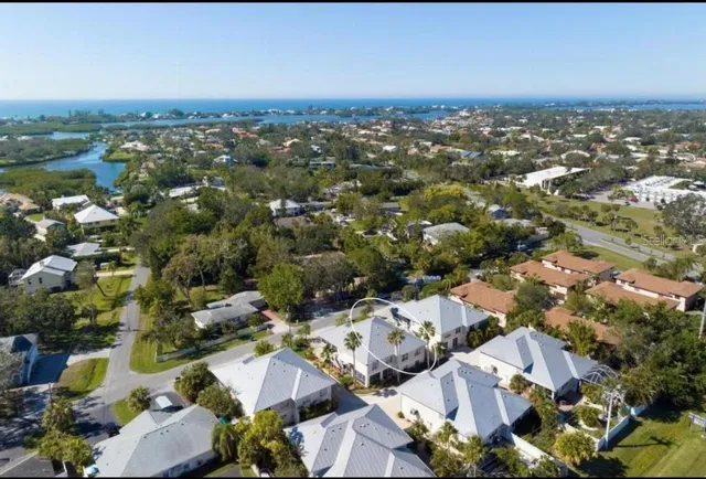 an aerial view of a city with lots of residential buildings