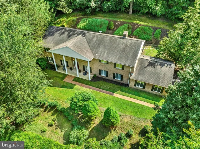 an aerial view of a house