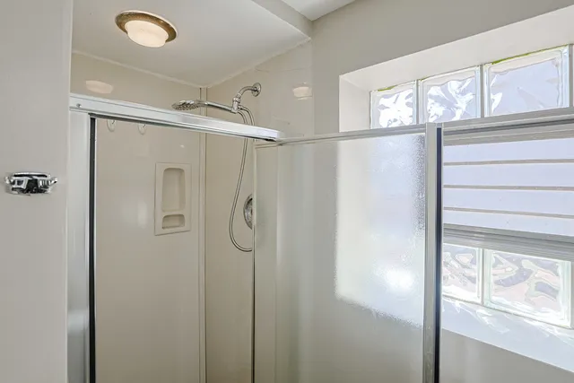 a bathroom with a shower