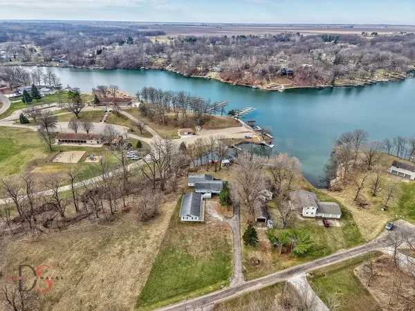 a view of a lake with outdoor space