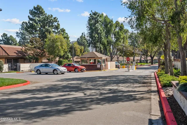 a view of a golf course with a garden