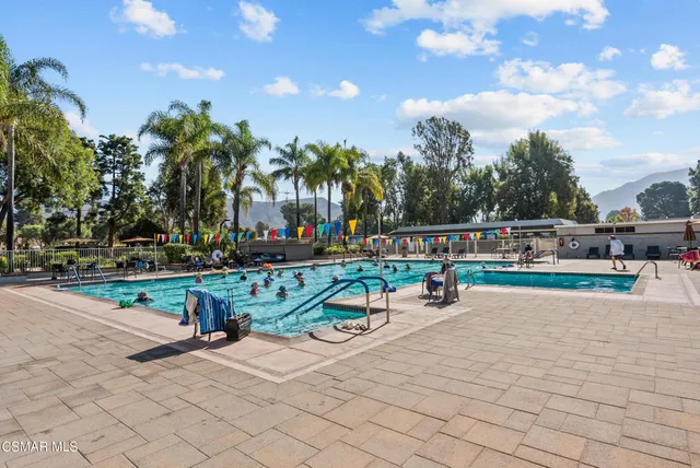 a view of a garden with houses