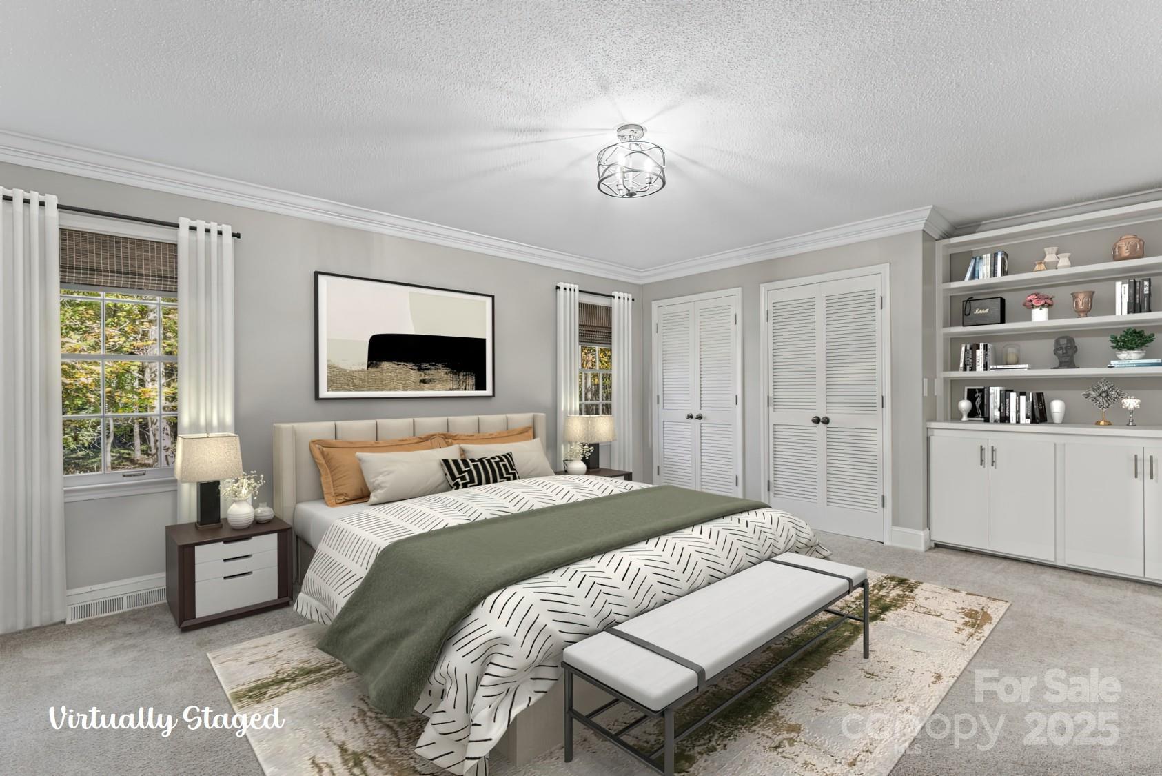 3616 Spokeshave Lane Matthews, NC 28105 - Photo 24 of 45 a bedroom with a large bed and a window