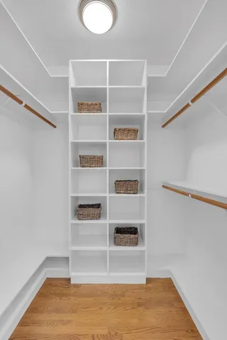 a view of a room with empty racks