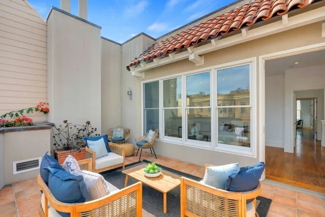 a outdoor space with patio furniture