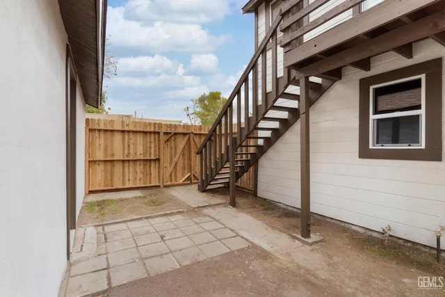a view of a house with a staircase