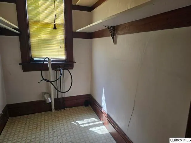 a bathroom with a window